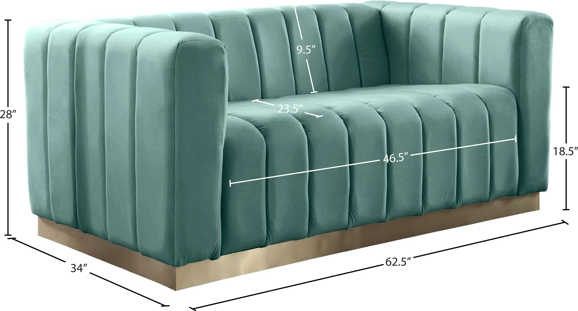 Marlon Velvet Loveseat