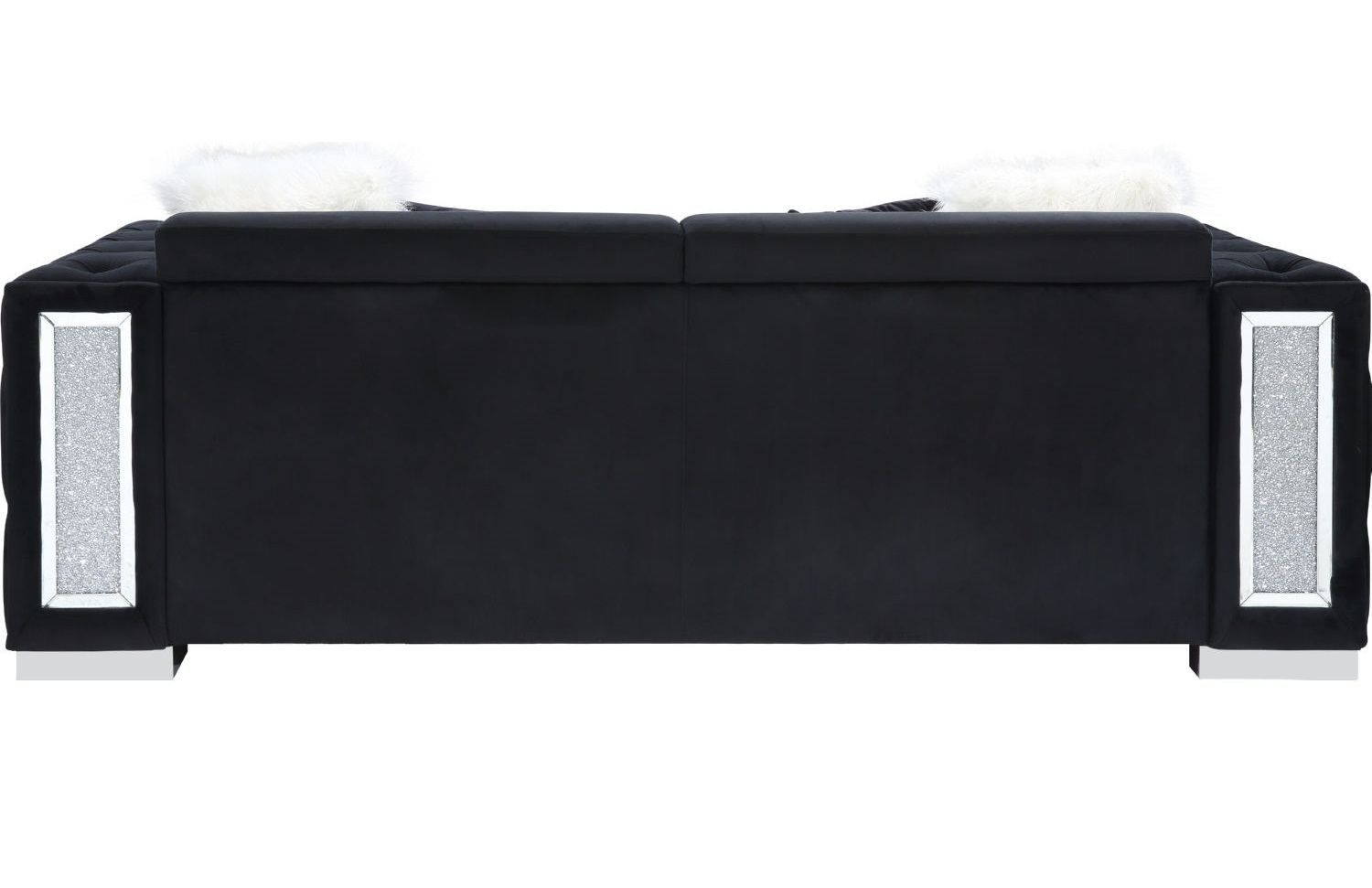 Trislar Velvet Tufted Sofa w/Mirror Inserts
