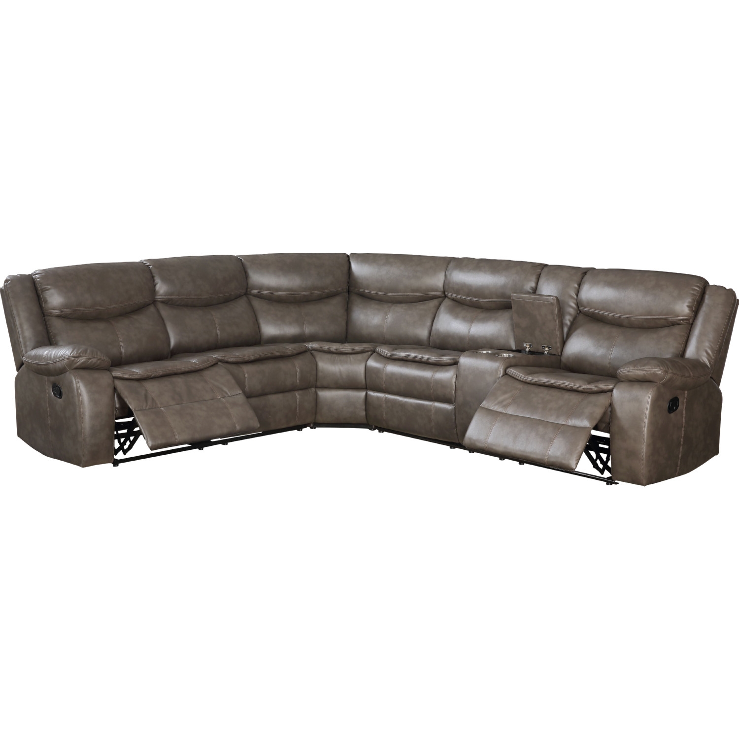 Tavin Leather-Aire Dual Recline L-Shaped Sectional Sofa