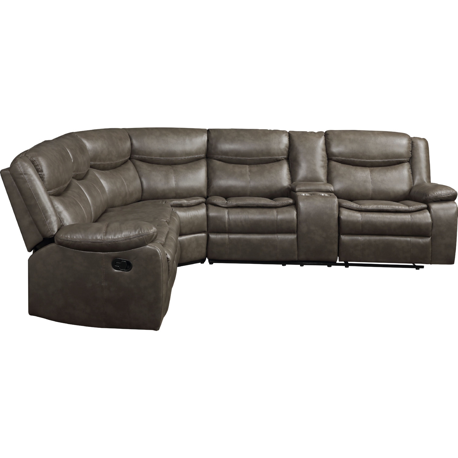 Tavin Leather-Aire Dual Recline L-Shaped Sectional Sofa