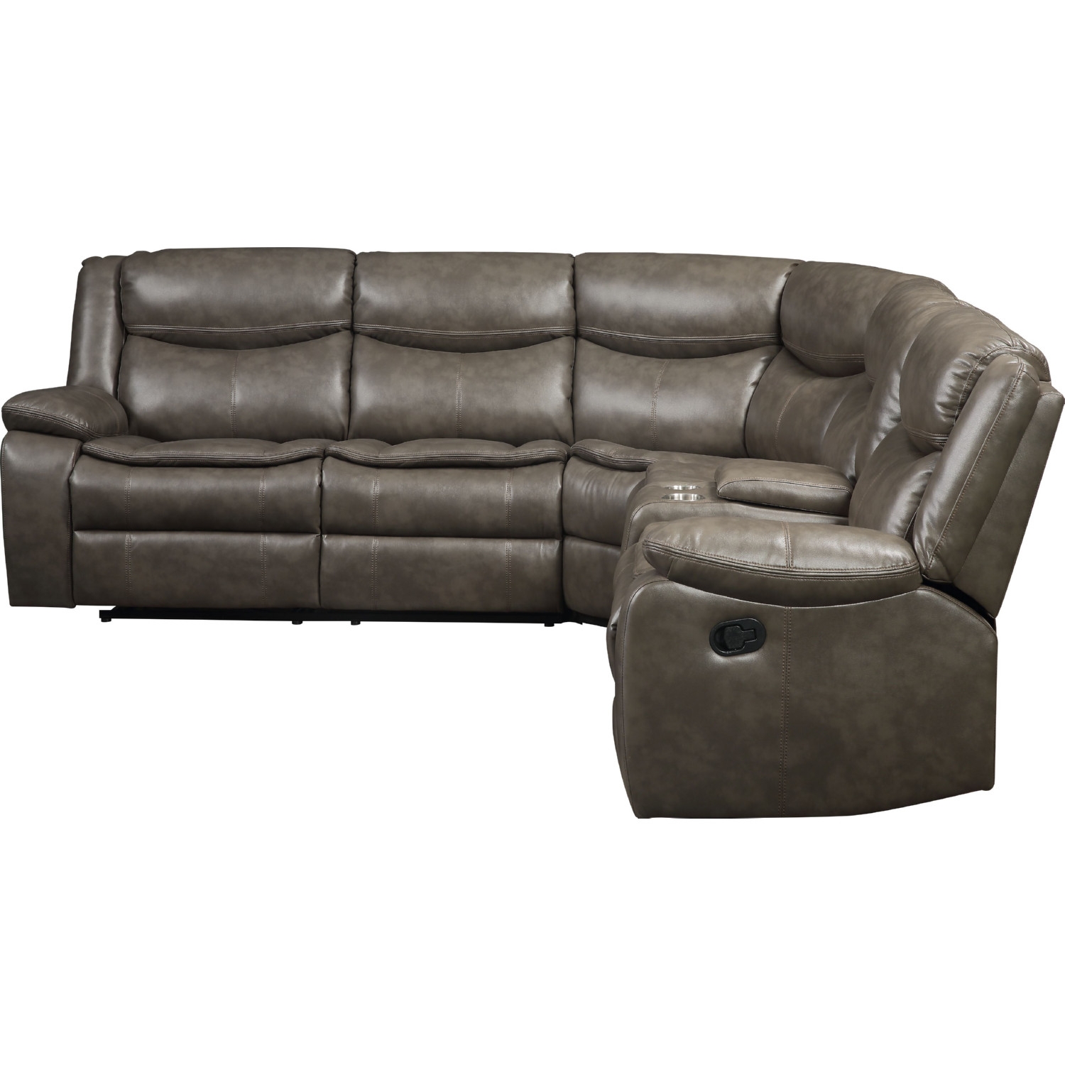 Tavin Leather-Aire Dual Recline L-Shaped Sectional Sofa