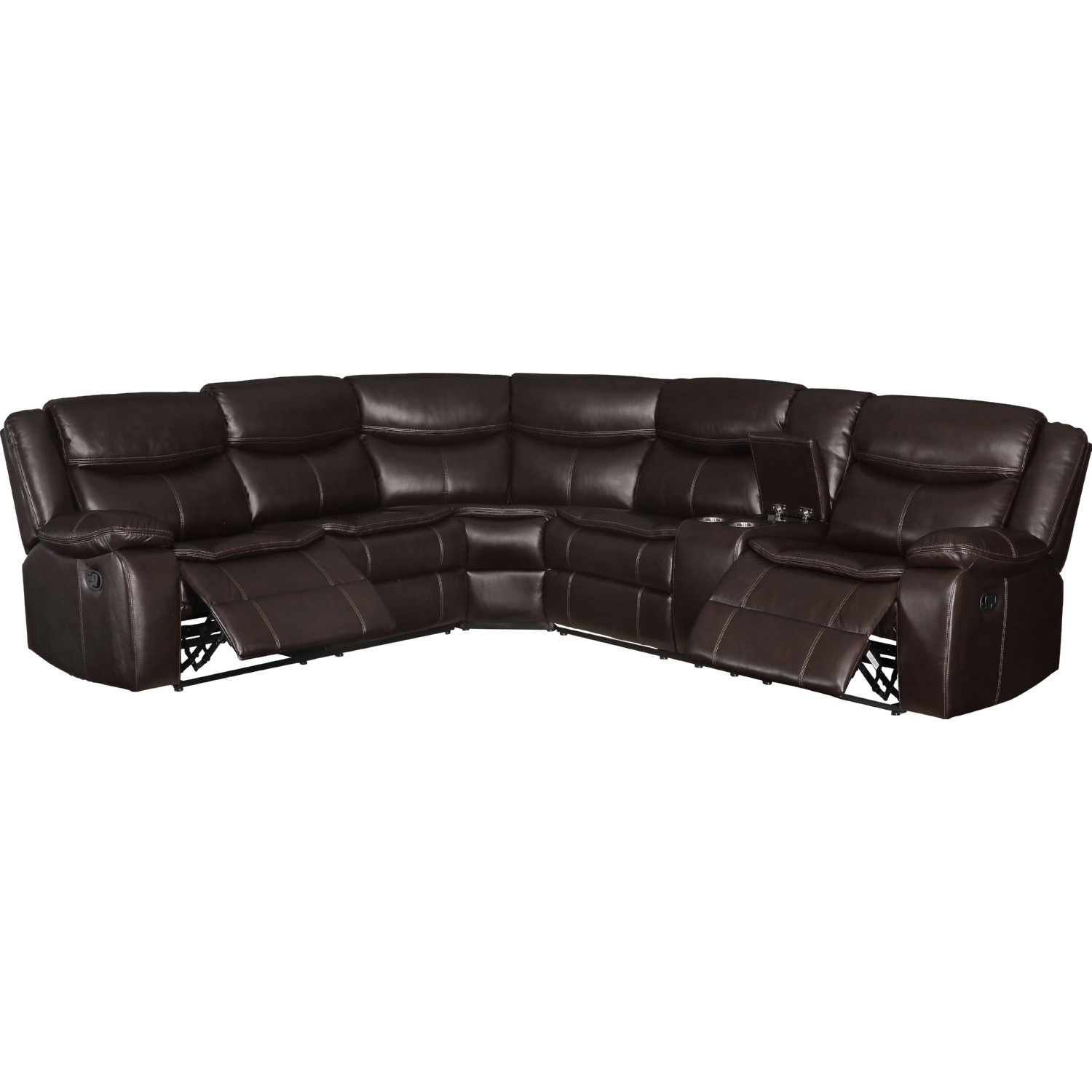 Tavin Leather-Aire Dual Recline L-Shaped Sectional Sofa