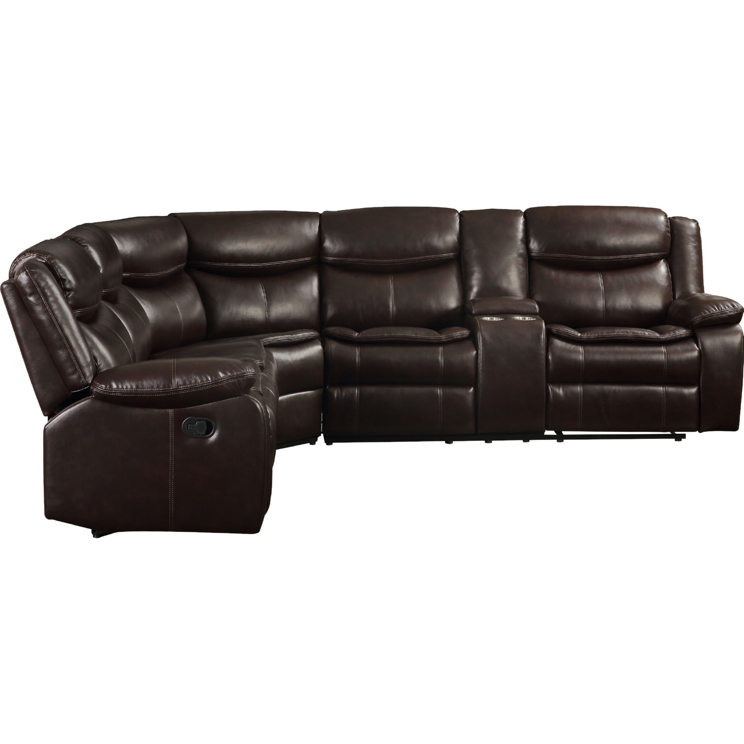 Tavin Leather-Aire Dual Recline L-Shaped Sectional Sofa
