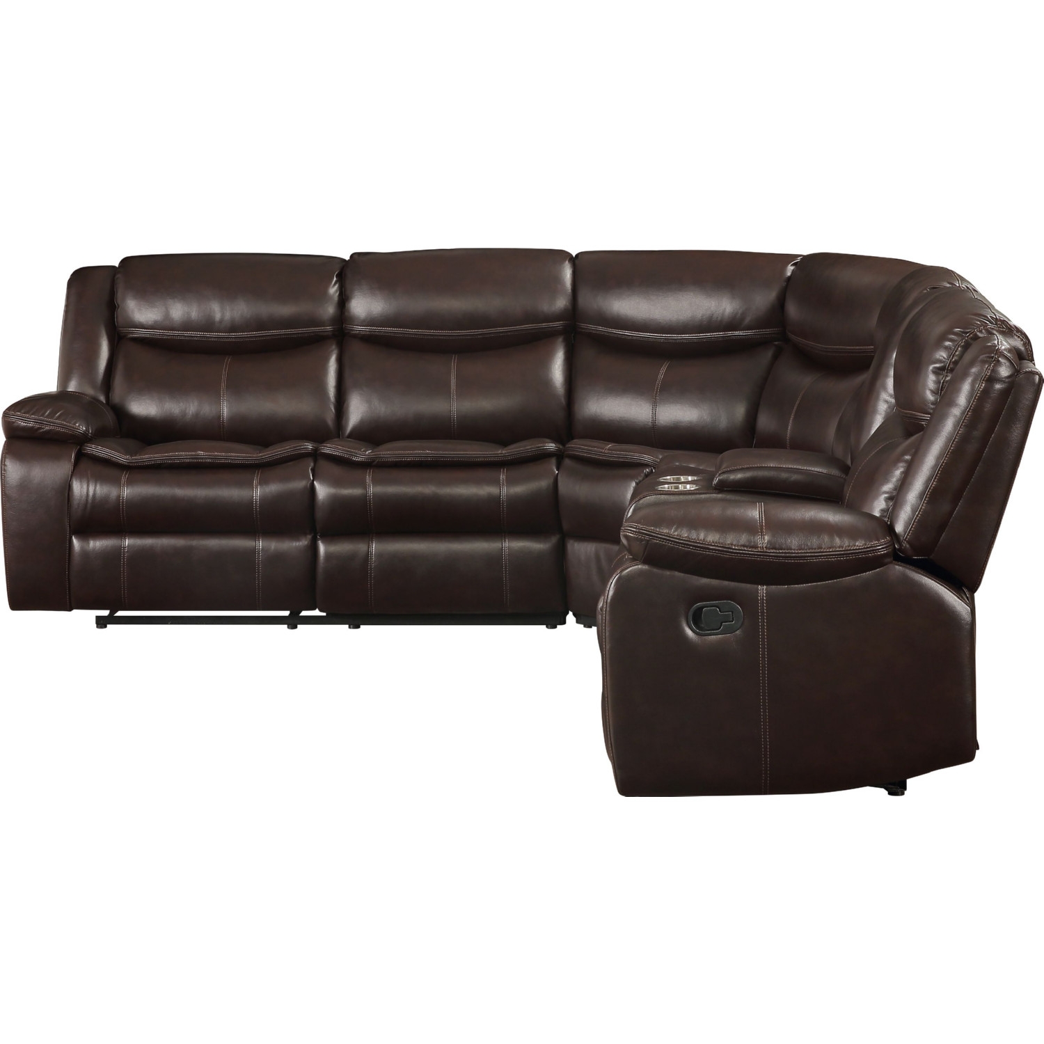 Tavin Leather-Aire Dual Recline L-Shaped Sectional Sofa