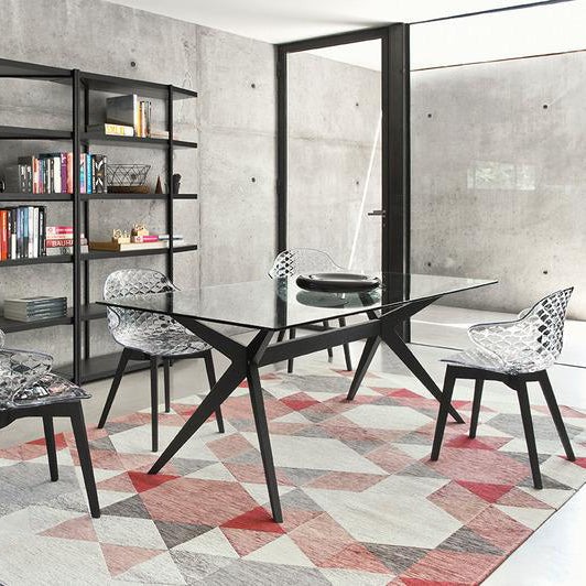 Kent Wood/Glass Rectangular Dining Table