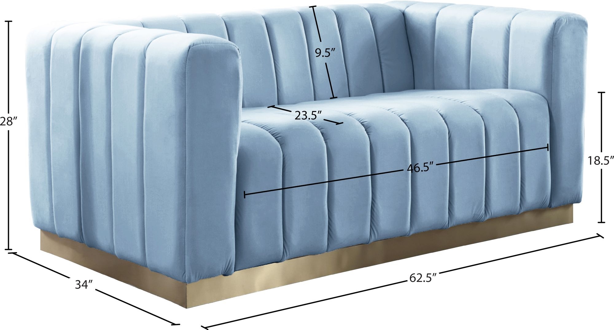 Marlon Velvet Loveseat