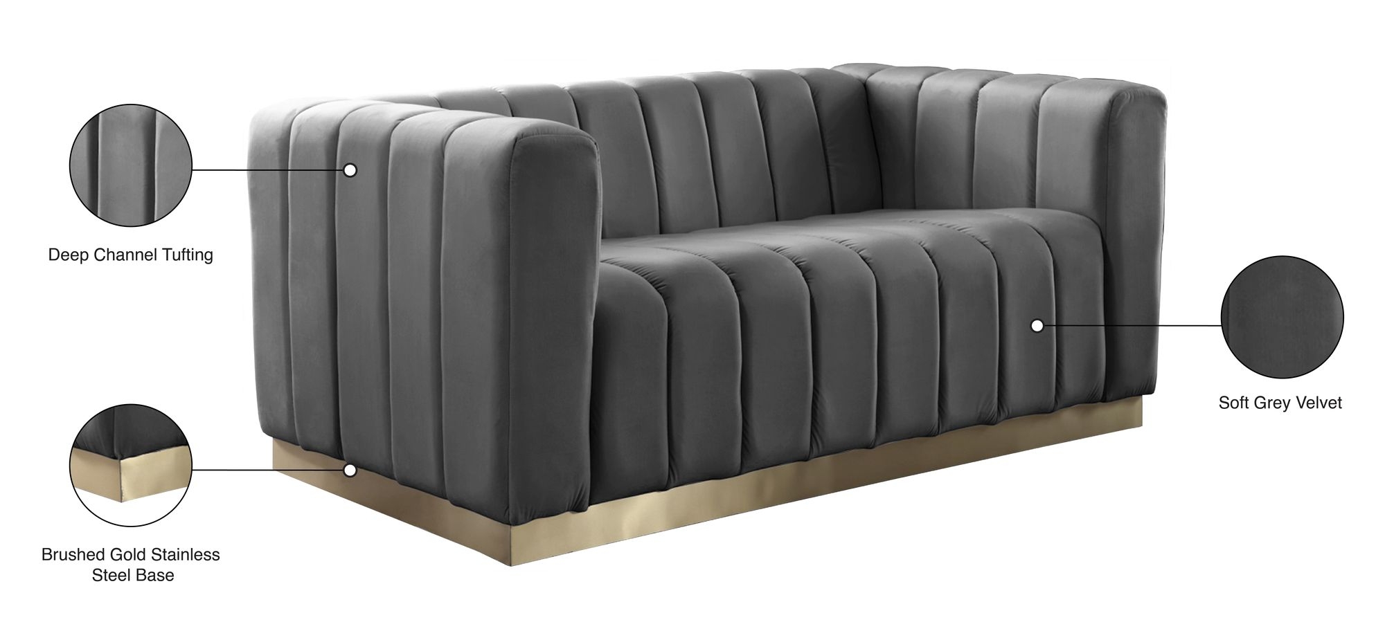 Marlon Velvet Loveseat