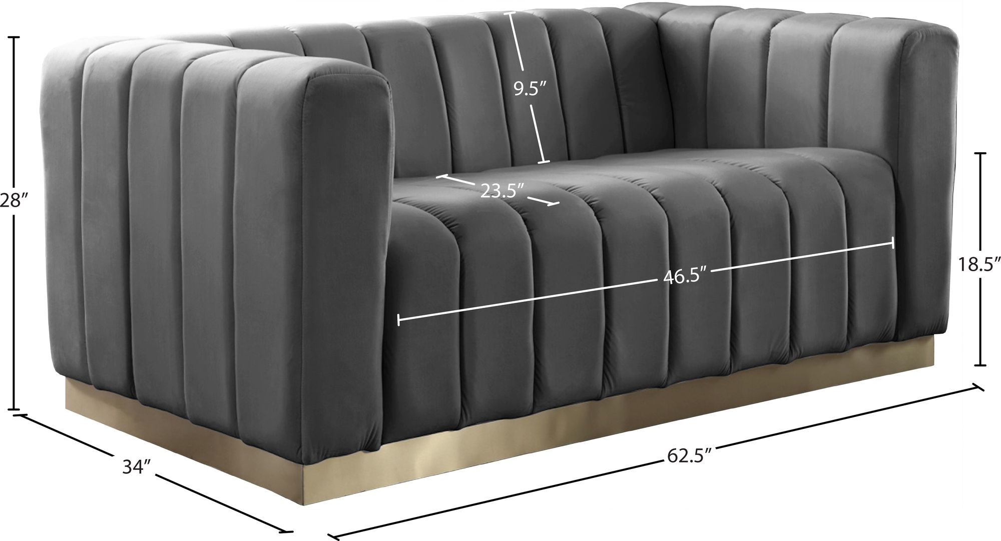 Marlon Velvet Loveseat
