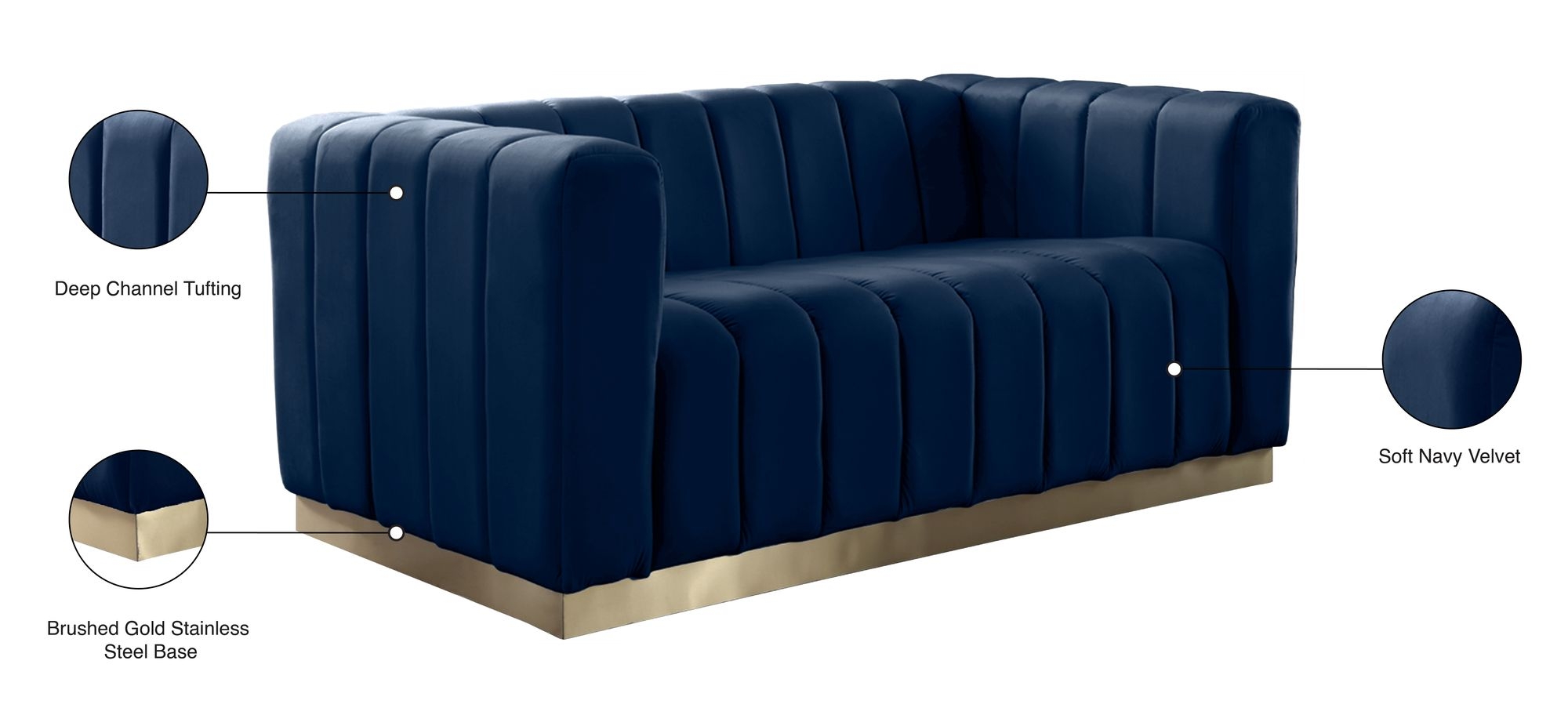 Marlon Velvet Loveseat