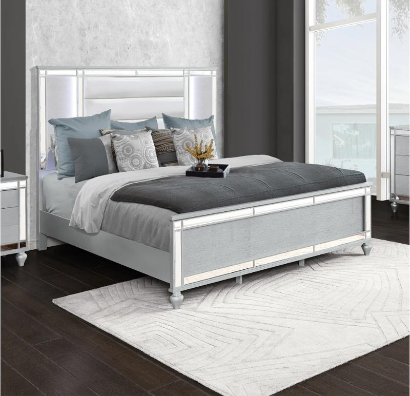 SM Calipso Wood/Velvet Padding Bed w/Led