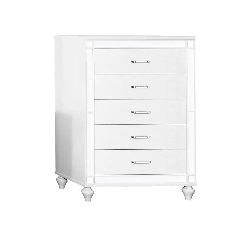 SM Calipso Wood/Velvet Padding Bedroom Set w/Led