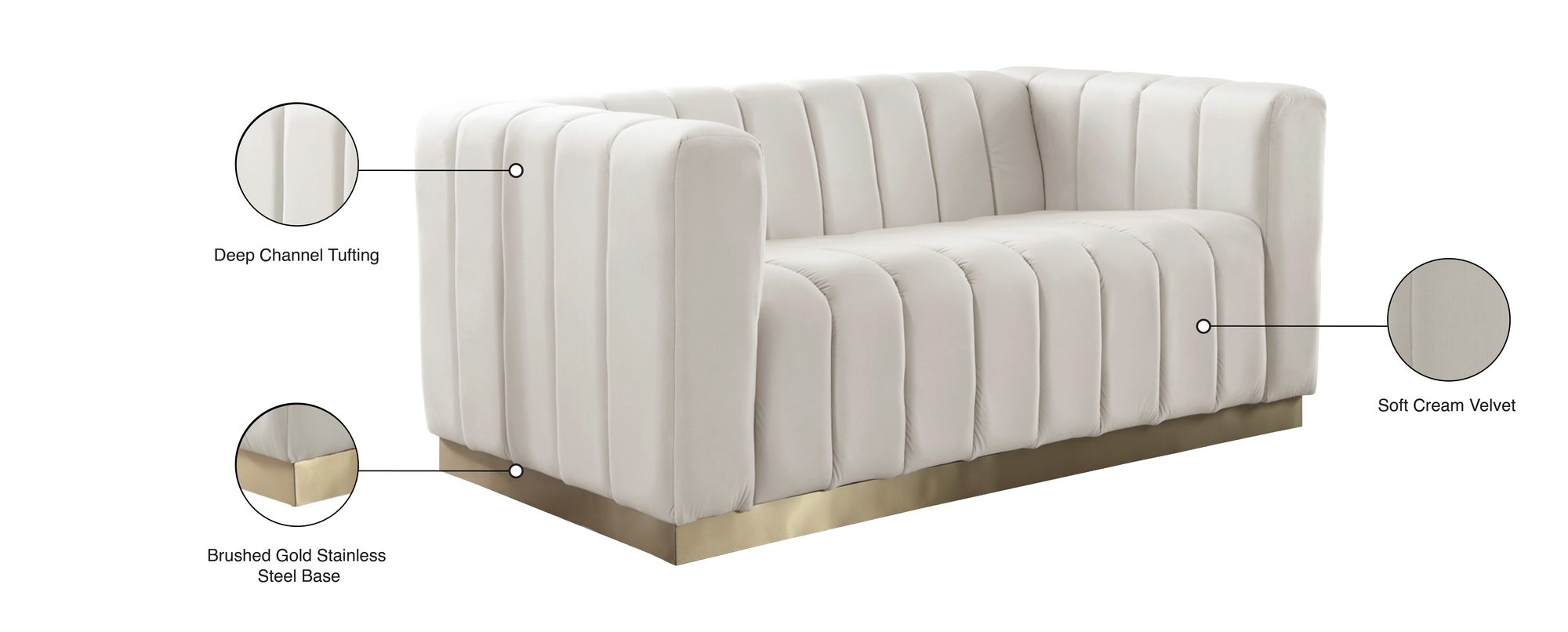 Marlon Velvet Loveseat