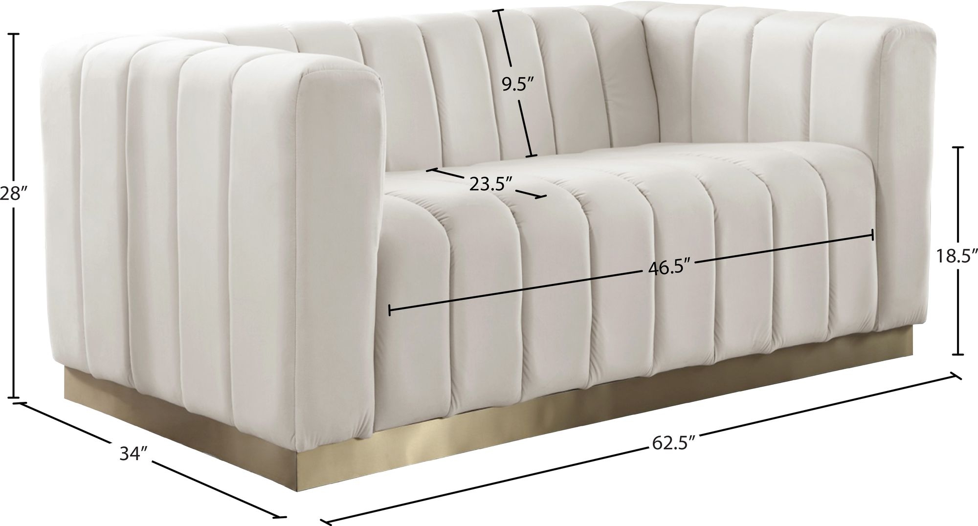 Marlon Velvet Loveseat