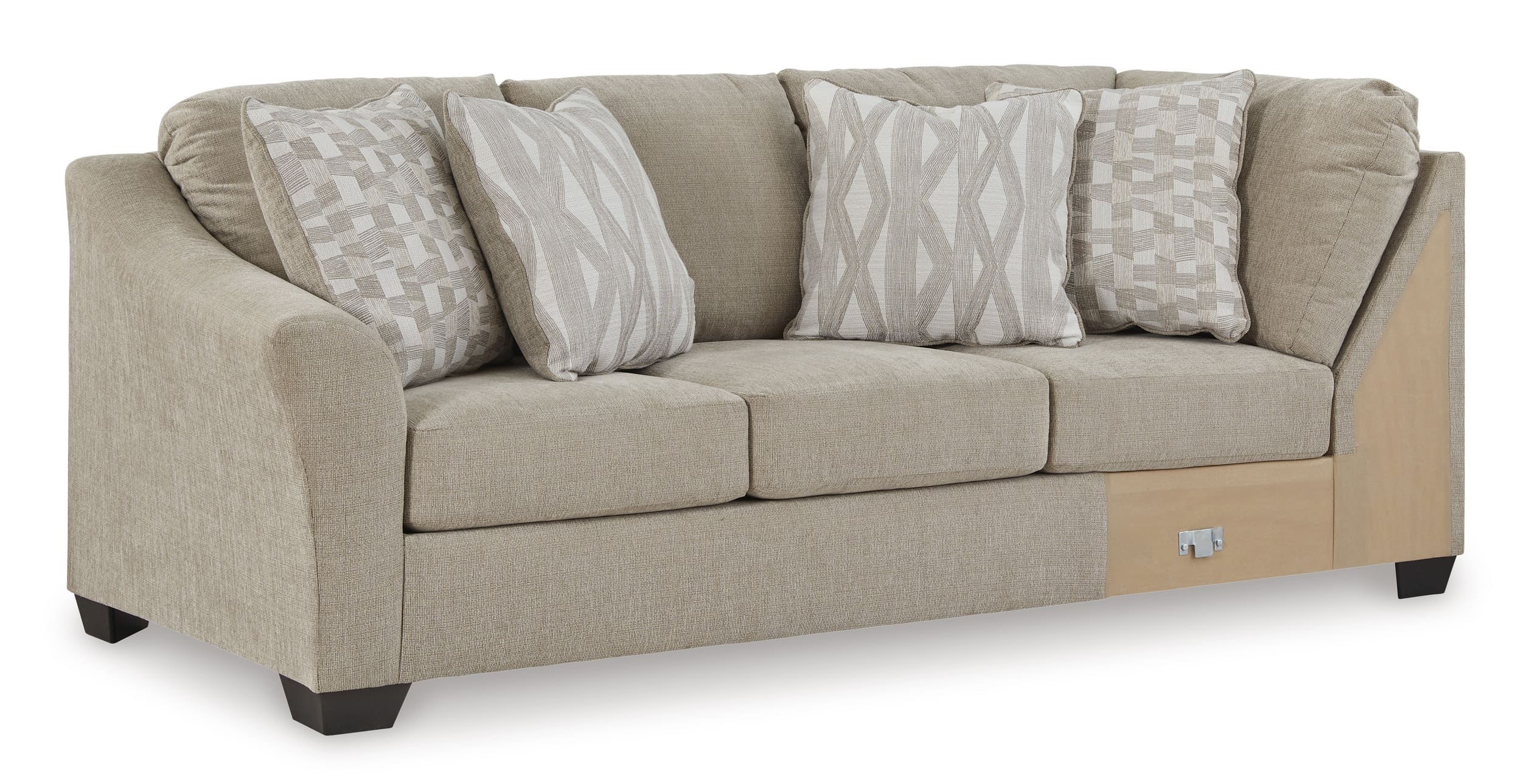 Brogan Bay 3-Piece Polyester Curved Sectional Sofa w/Right Arm Cuddler Facing