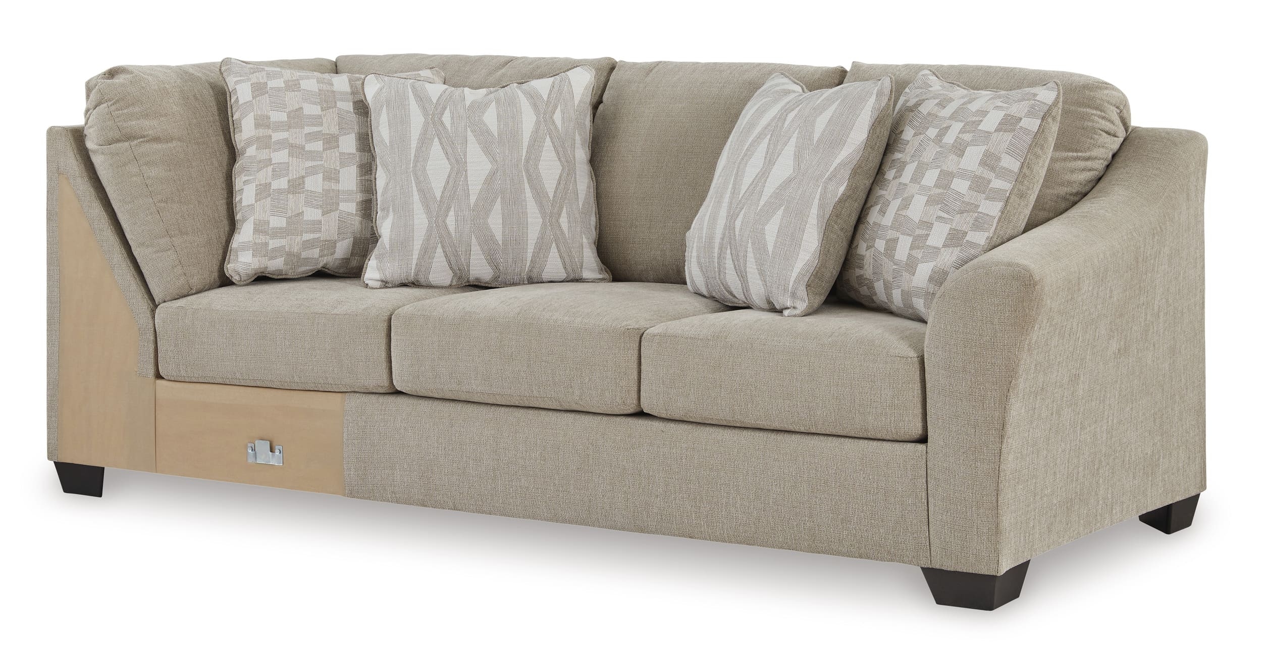 Brogan Bay 3-Piece Polyester Curved Sectional Sofa w/Left Arm Cuddler Facing