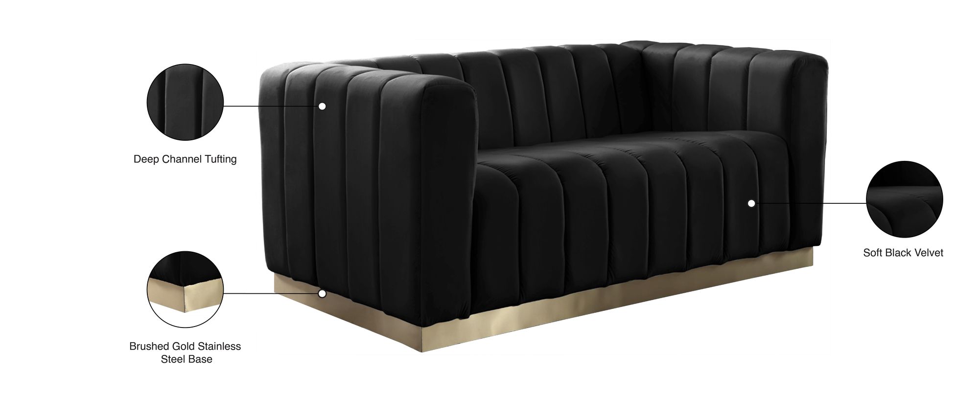 Marlon Velvet Loveseat