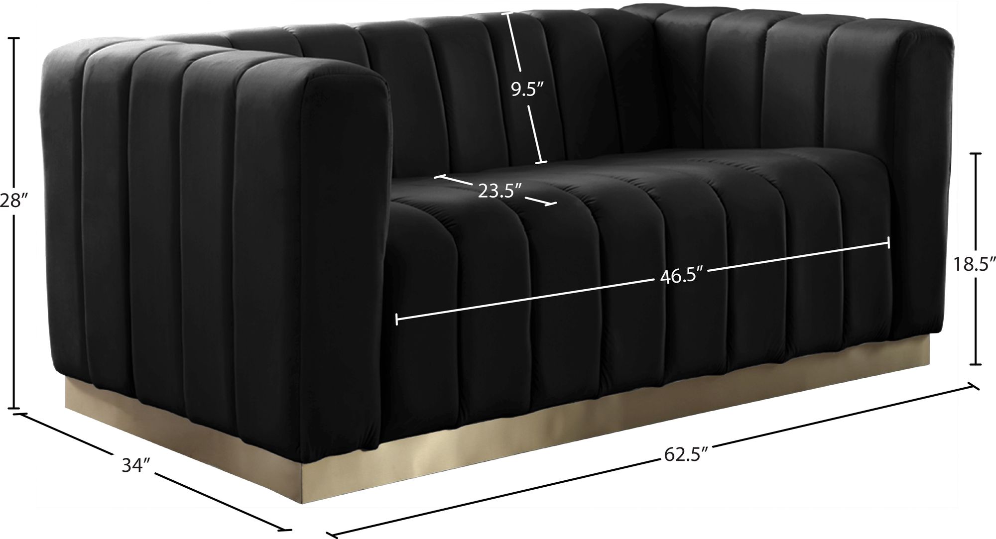 Marlon Velvet Loveseat