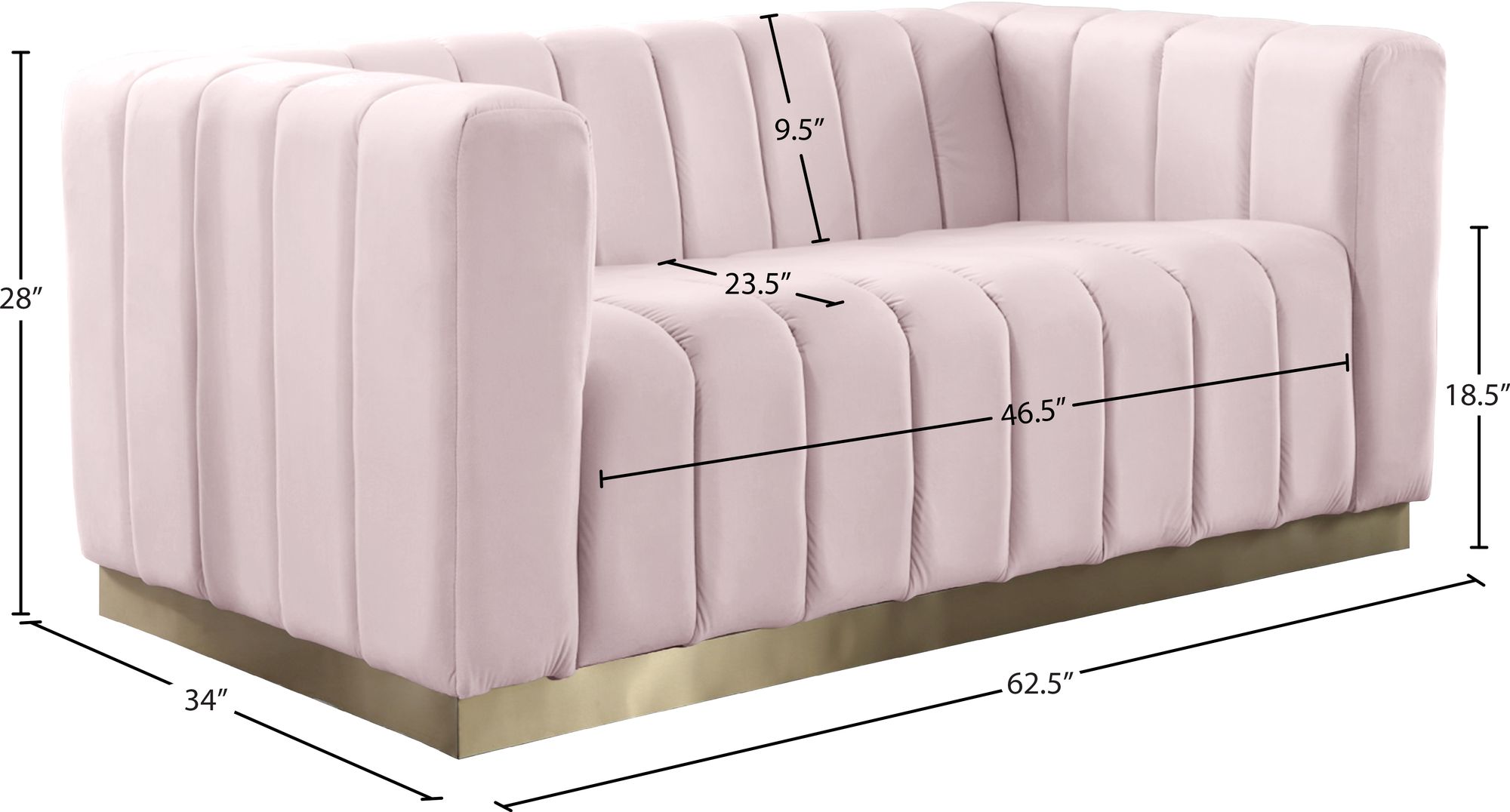 Marlon Velvet Loveseat