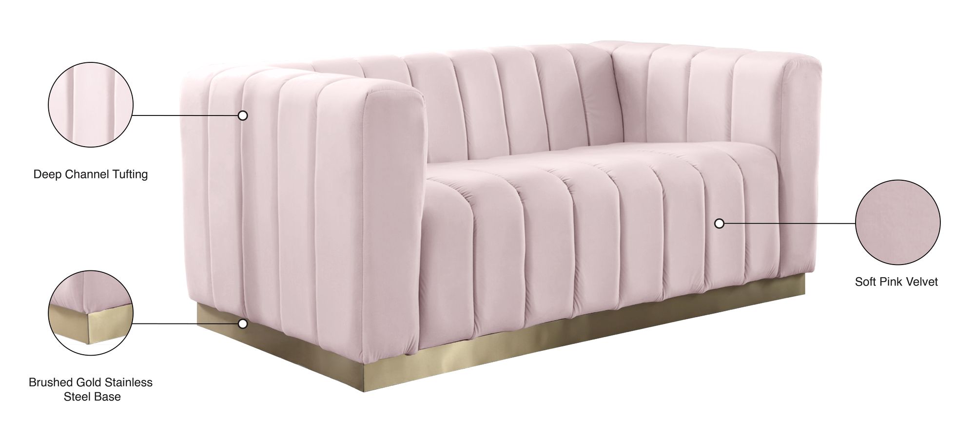 Marlon Velvet Loveseat