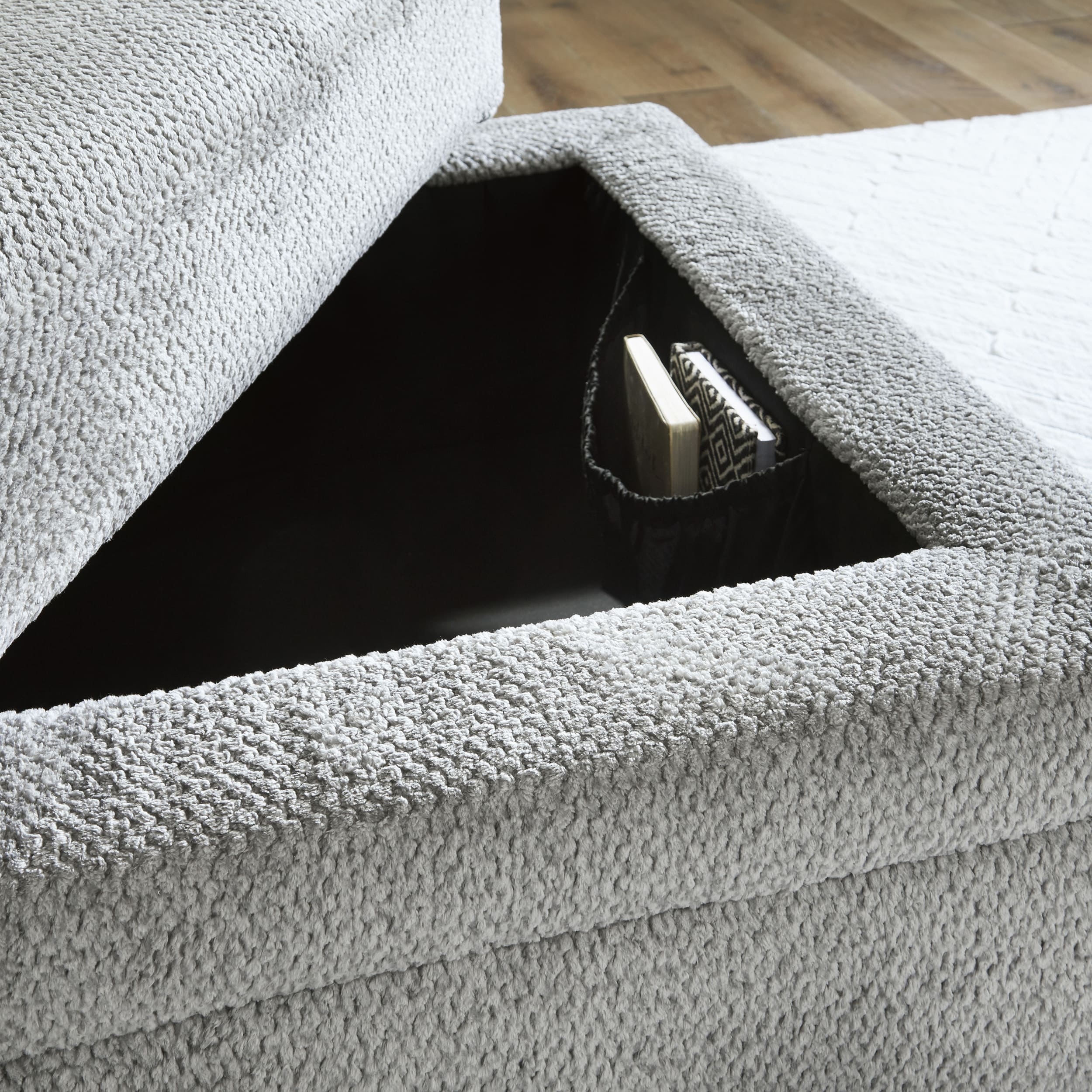 Casselbury Cement Ottoman storage by Ashley
