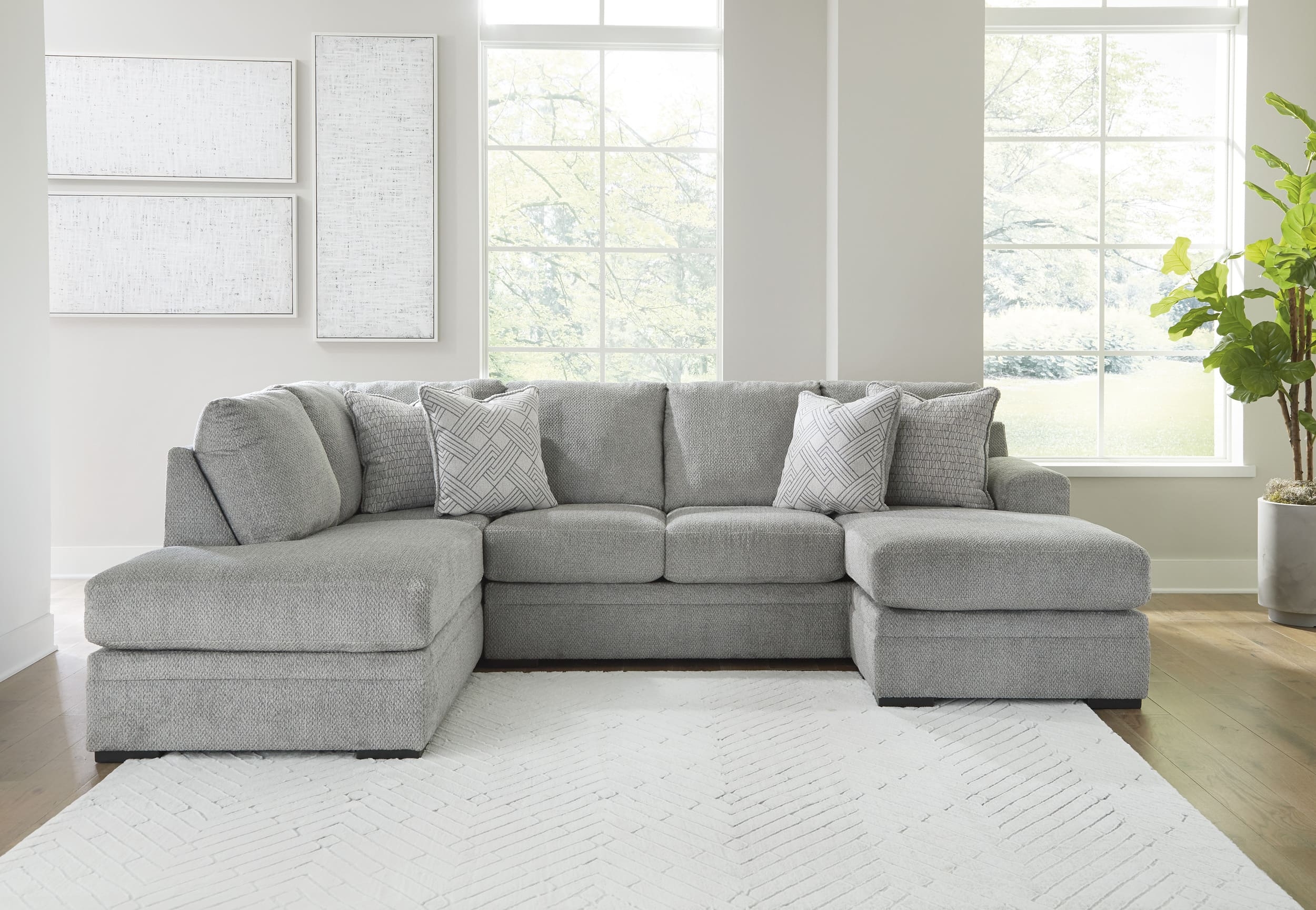 Casselbury 2-Piece Polyester U-Shaped Sectional Sofa w/Left Arm Chaise Facing