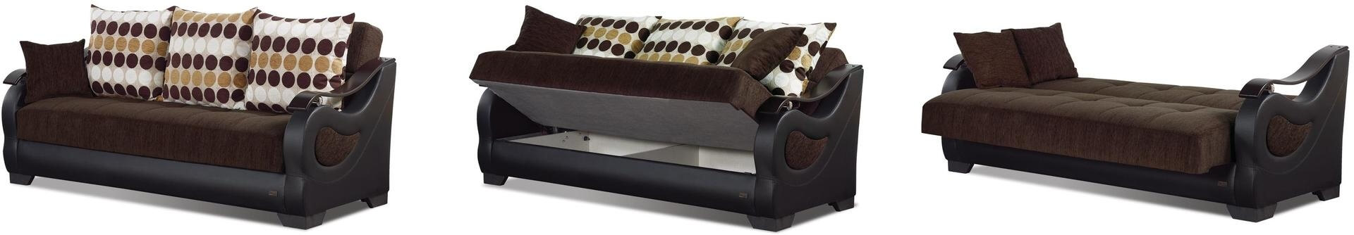 Illinois Microfiber Fabric/Vinyl Storage Sofabed