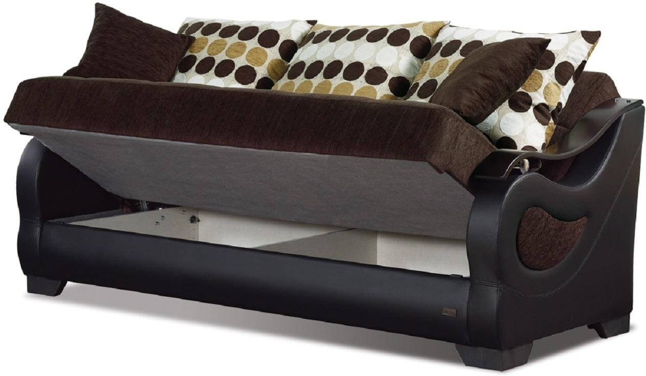 Illinois Microfiber Fabric/Vinyl Storage Sofabed
