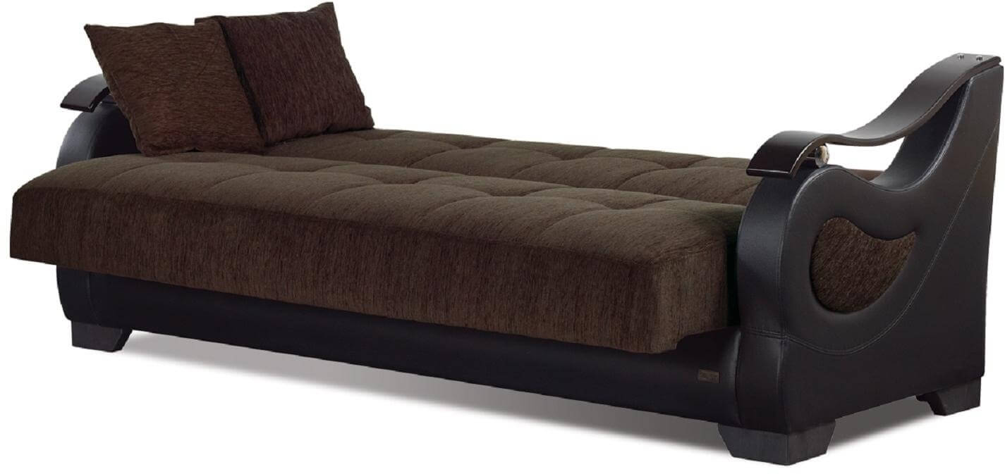 Illinois Microfiber Fabric/Vinyl Storage Sofabed