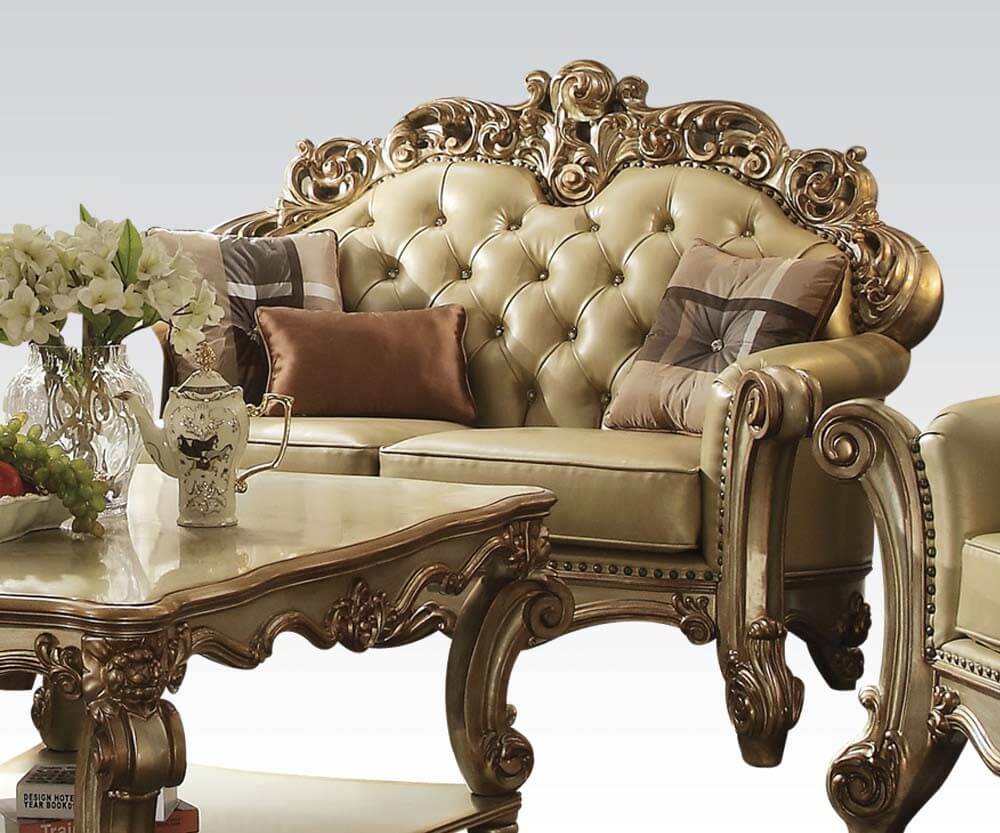 Vendome Loveseat, Bone PU by ACME
