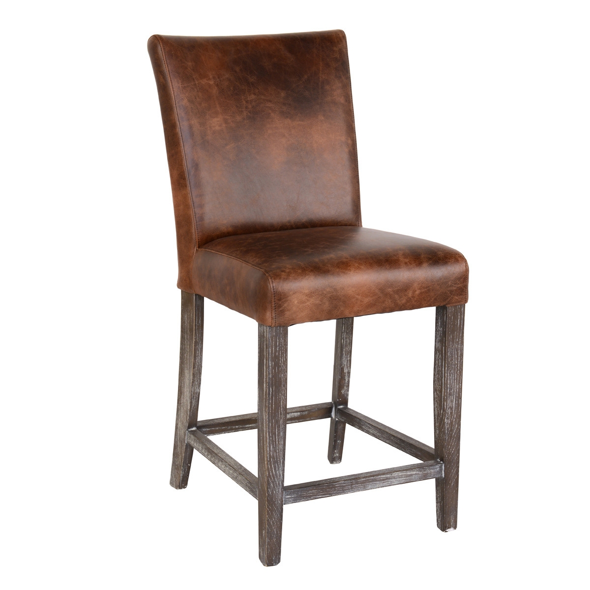 Decker Top Grain Leather Counter Stool