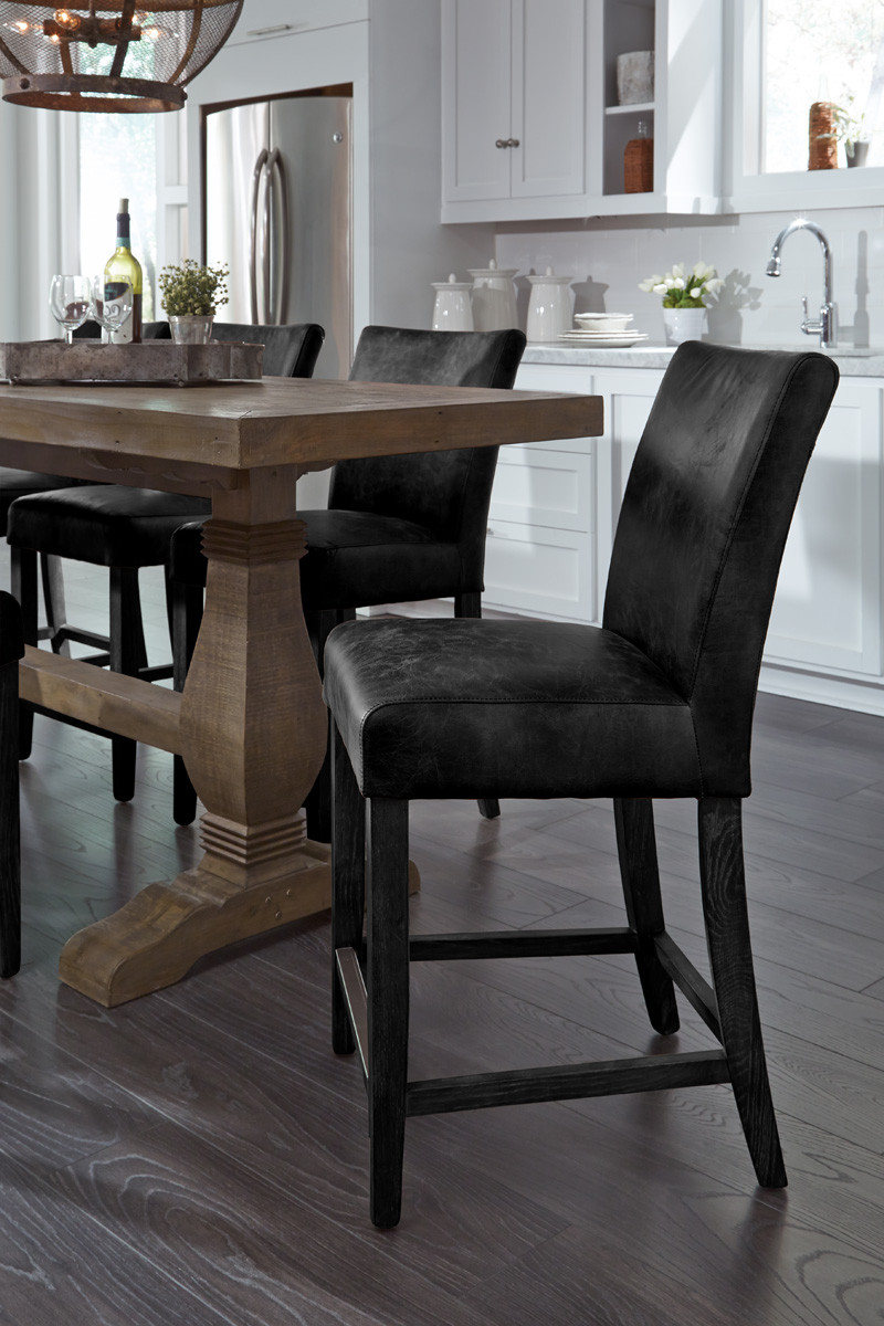 Decker Top Grain Leather Counter Stool