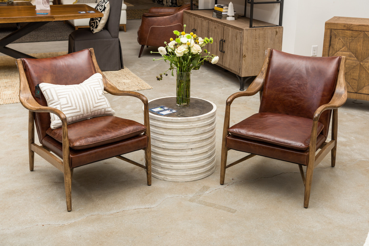 Kiannah Top Grain Leather Club Chair