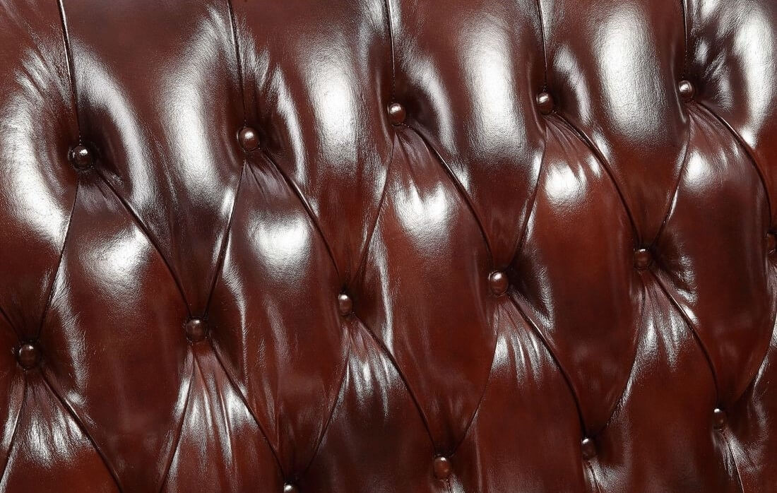 Eustoma Top Grain Leather/Wood Tufted Living Room Set