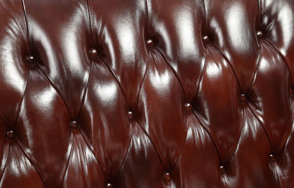 Eustoma Top Grain Leather/Wood Tufted Living Room Set