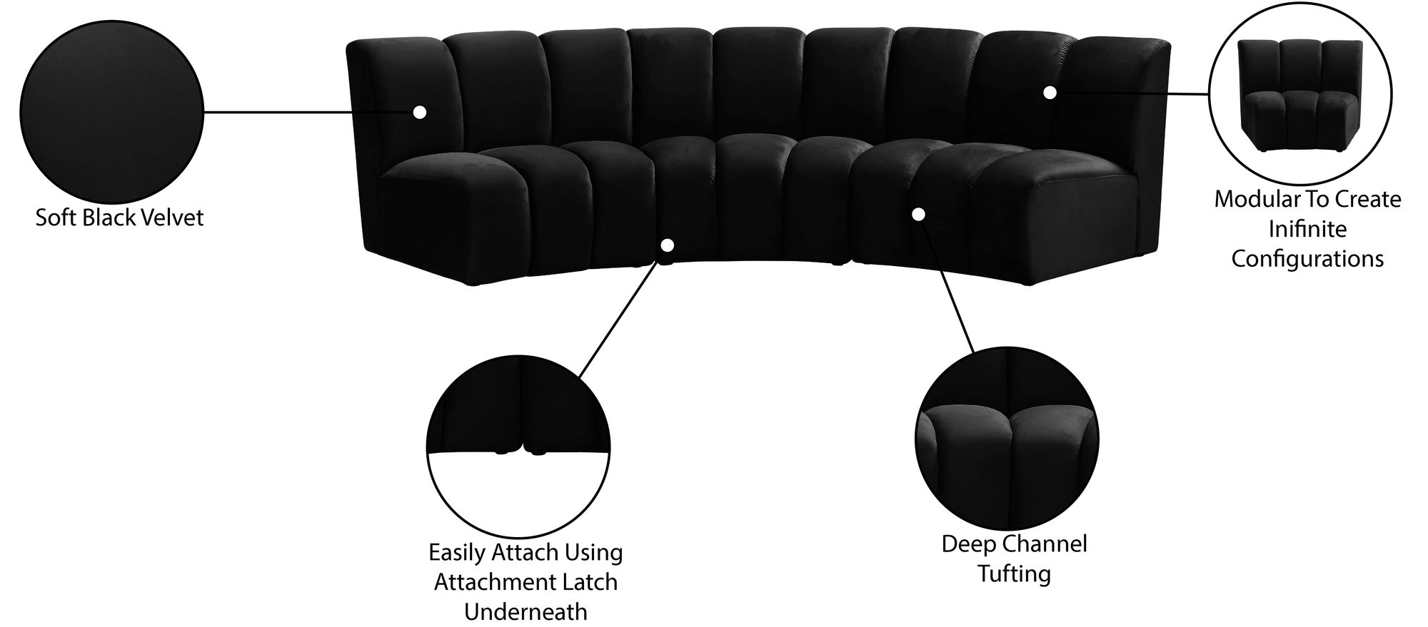 Infinity Velvet Modular Sofa