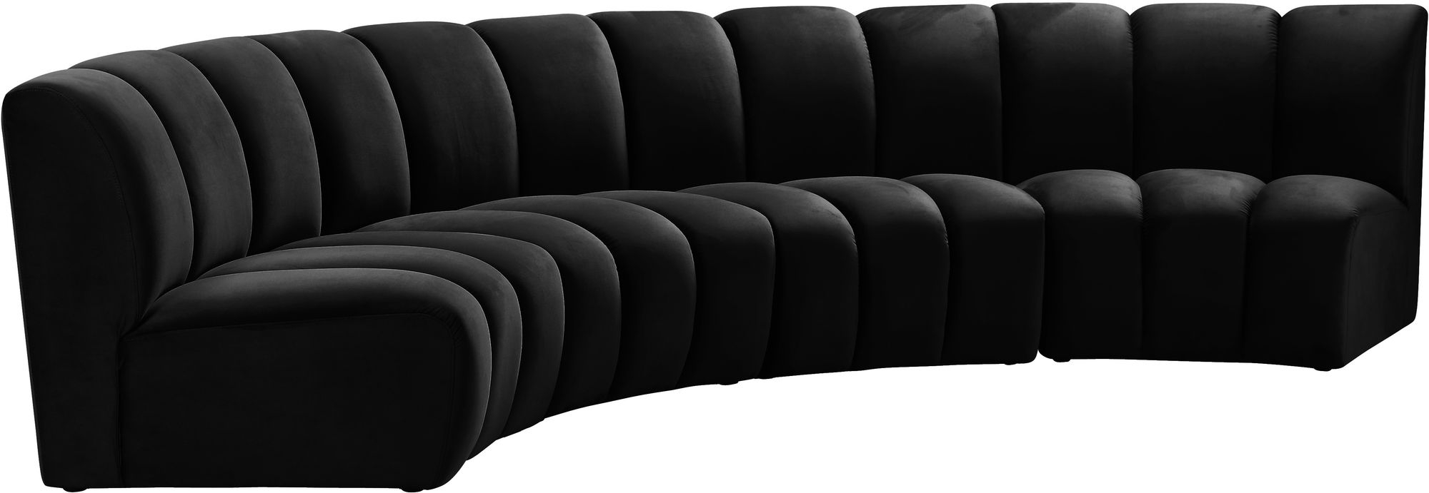 Infinity 148" 4-Piece Velvet Modular Sectional