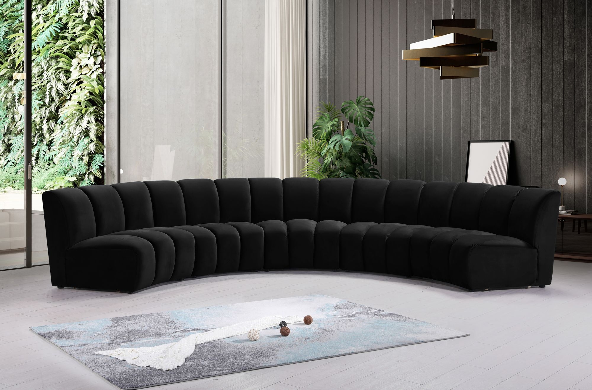 Infinity 167" 5-Piece Boucle Fabric Sectional Sofa