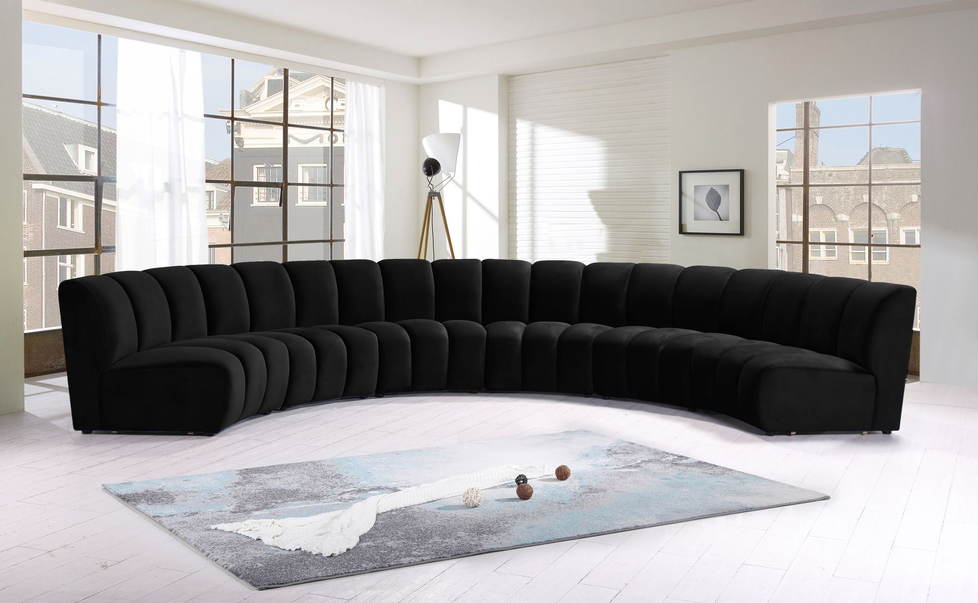 Infinity 174" 6-Piece Velvet Modular Sectional