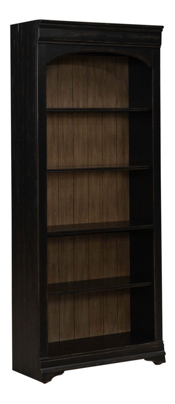 Meritage Wood 2-Piece Bunching Bookcase w/LED Lighting