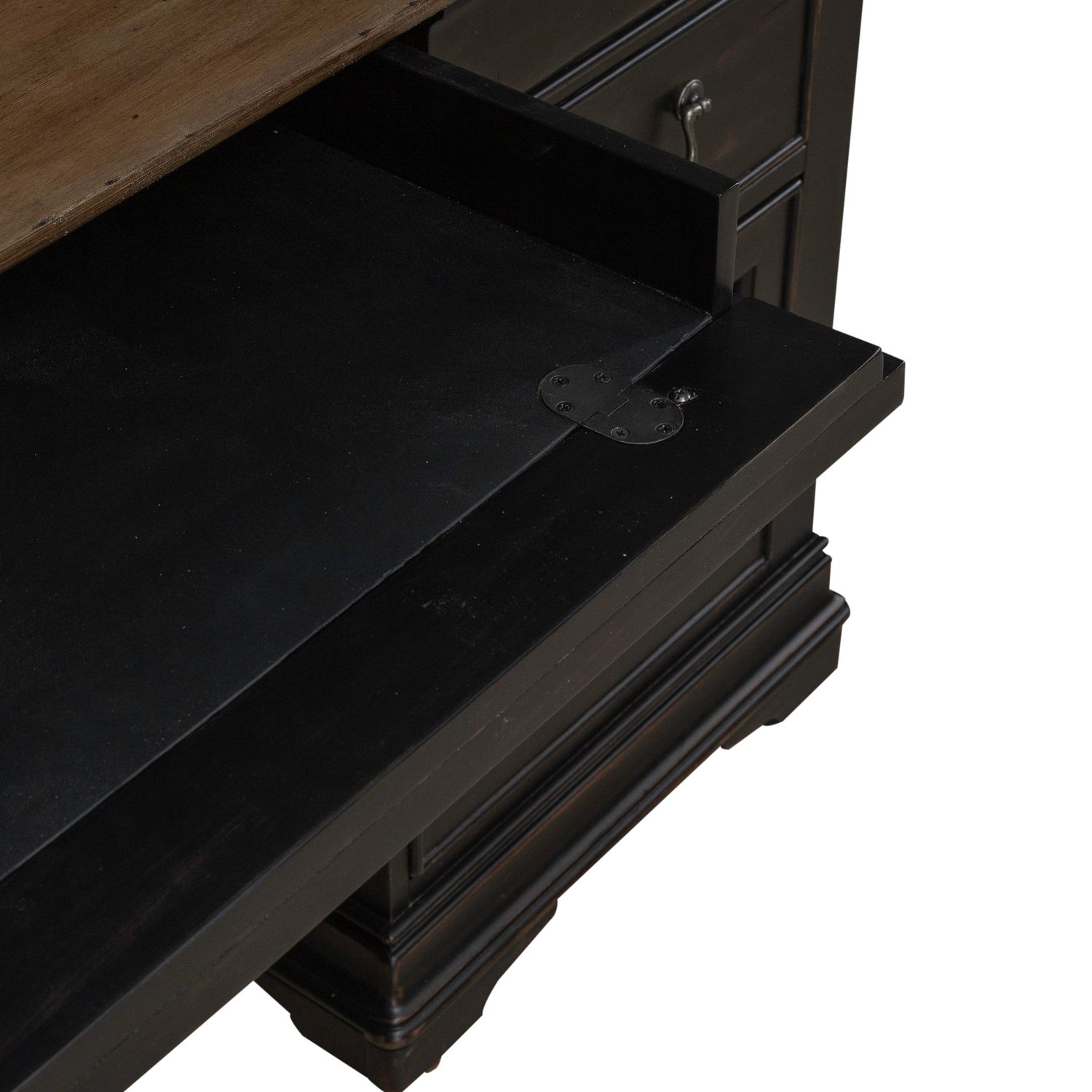 Meritage Wood 7-Drawer Credenza & 2-Door Hutch w/LED Lighting