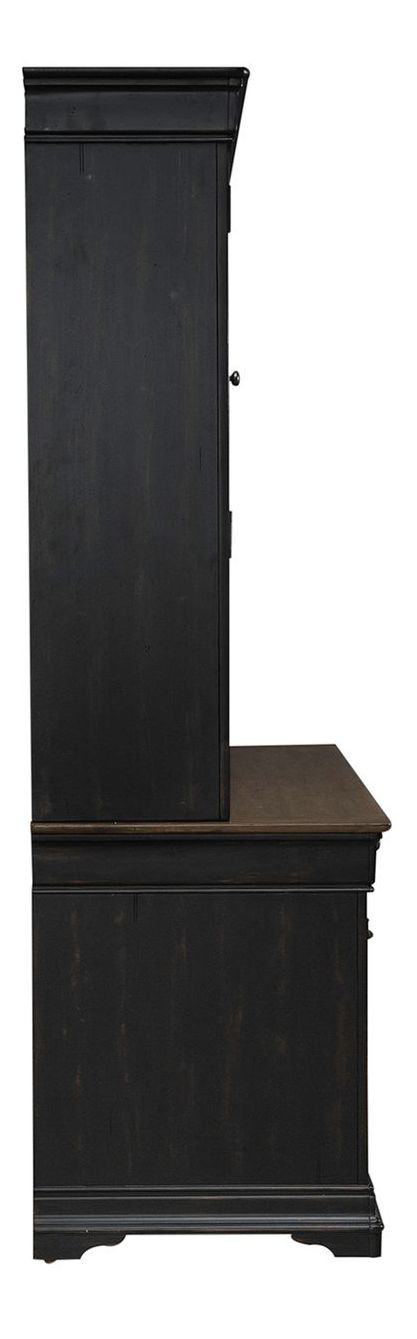 Meritage Wood 7-Drawer Credenza & 2-Door Hutch w/LED Lighting
