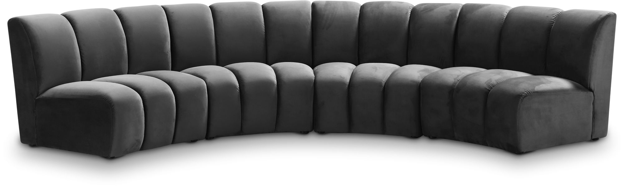 Infinity 148" 4-Piece Velvet Modular Sectional