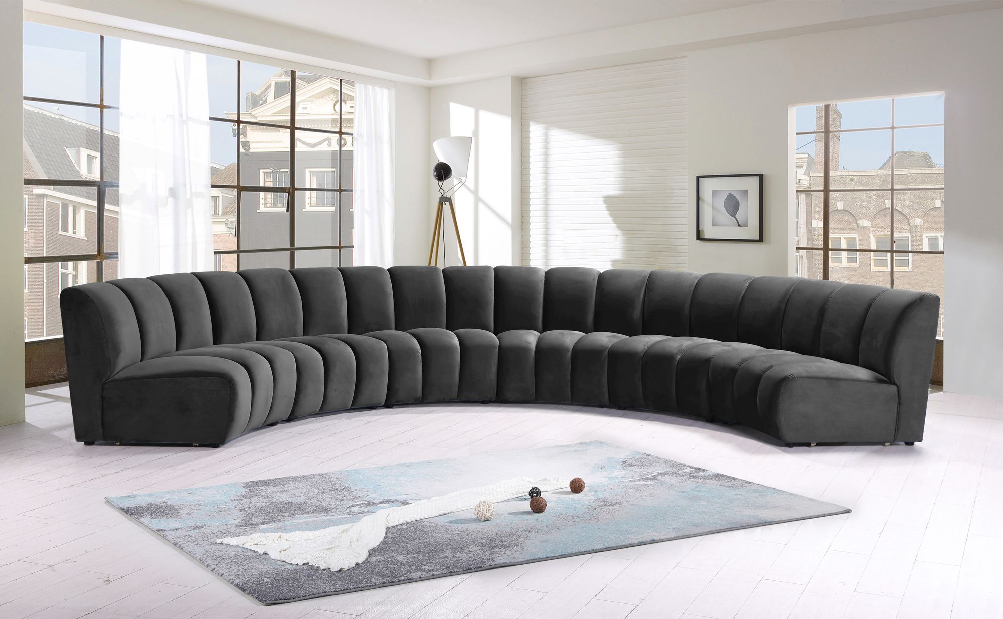 Infinity 174" 6-Piece Velvet Modular Sectional