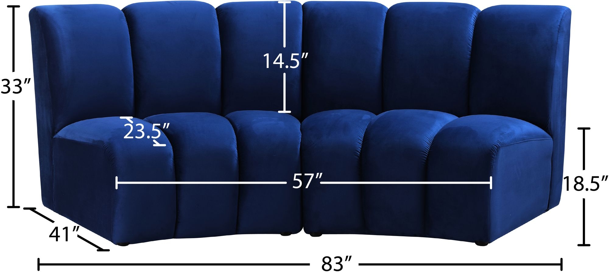 Infinity Velvet Modular Loveseat