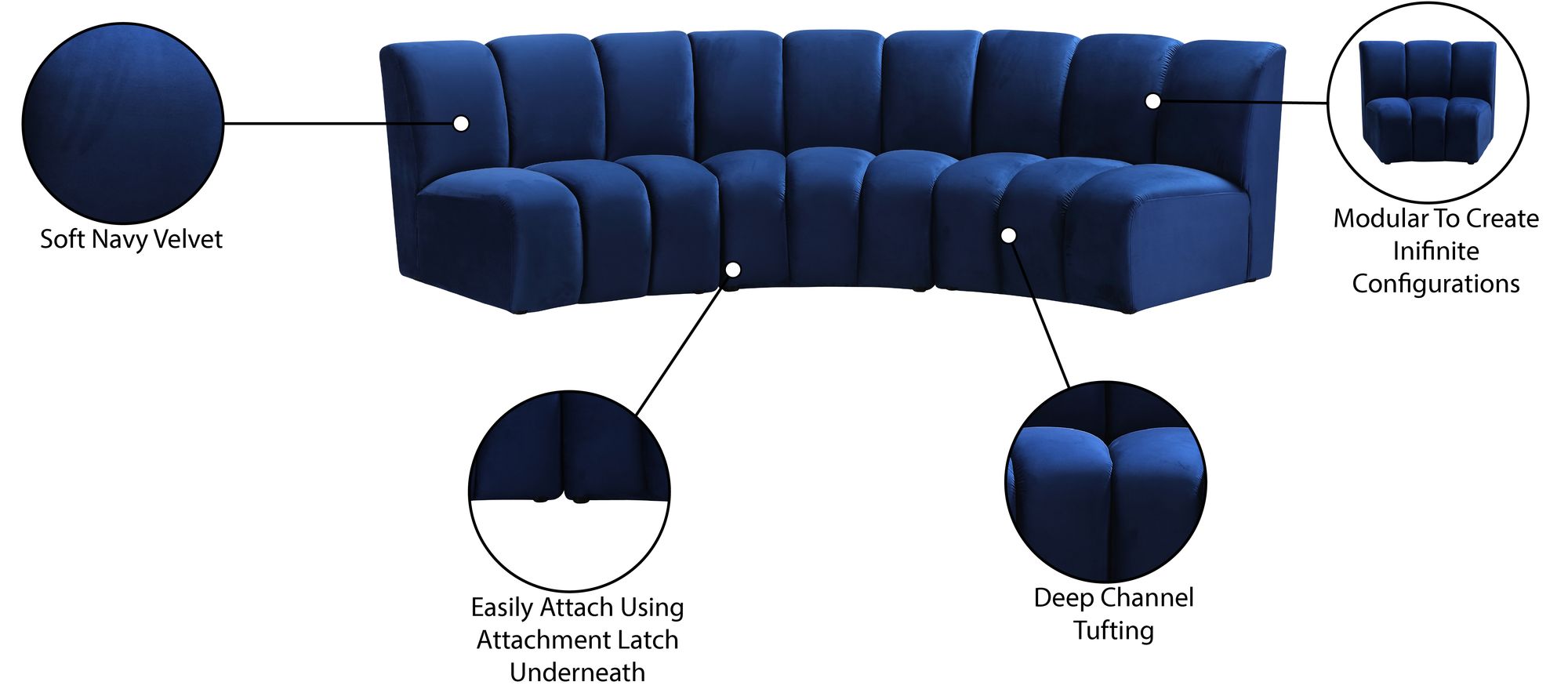 Infinity Velvet Modular Sofa