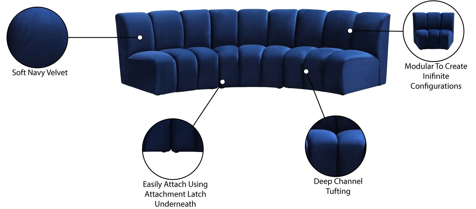 Infinity Velvet Modular Sofa
