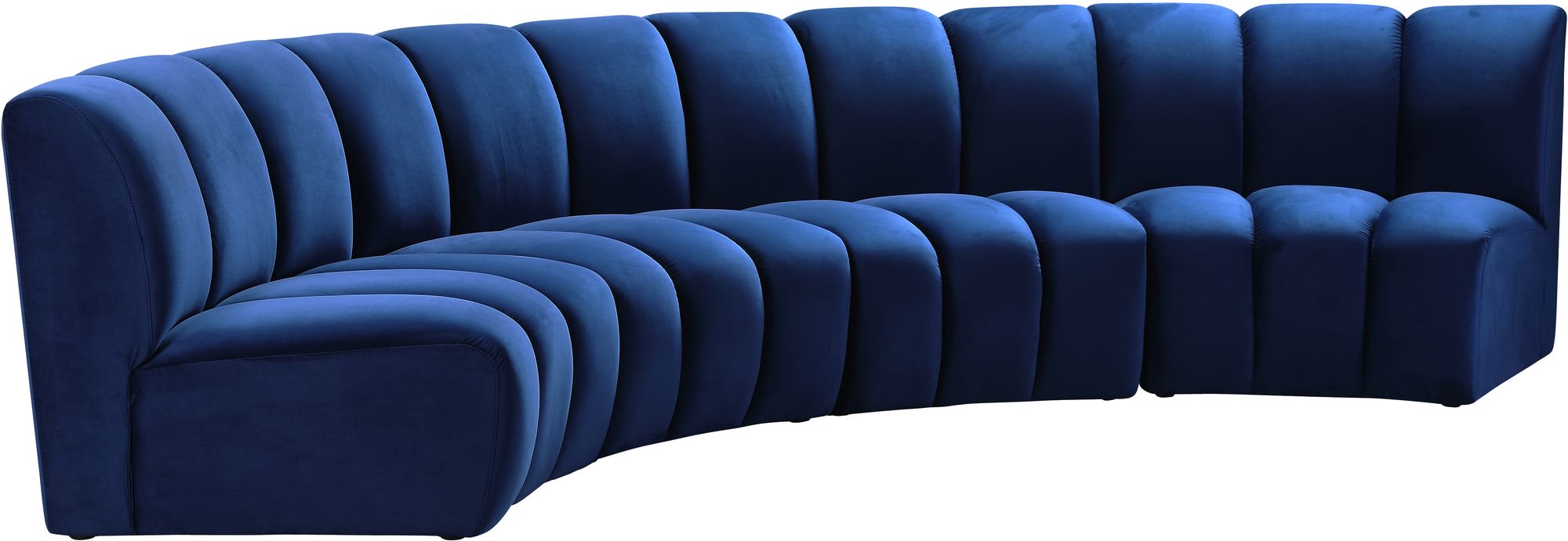 Infinity 148" 4-Piece Velvet Modular Sectional