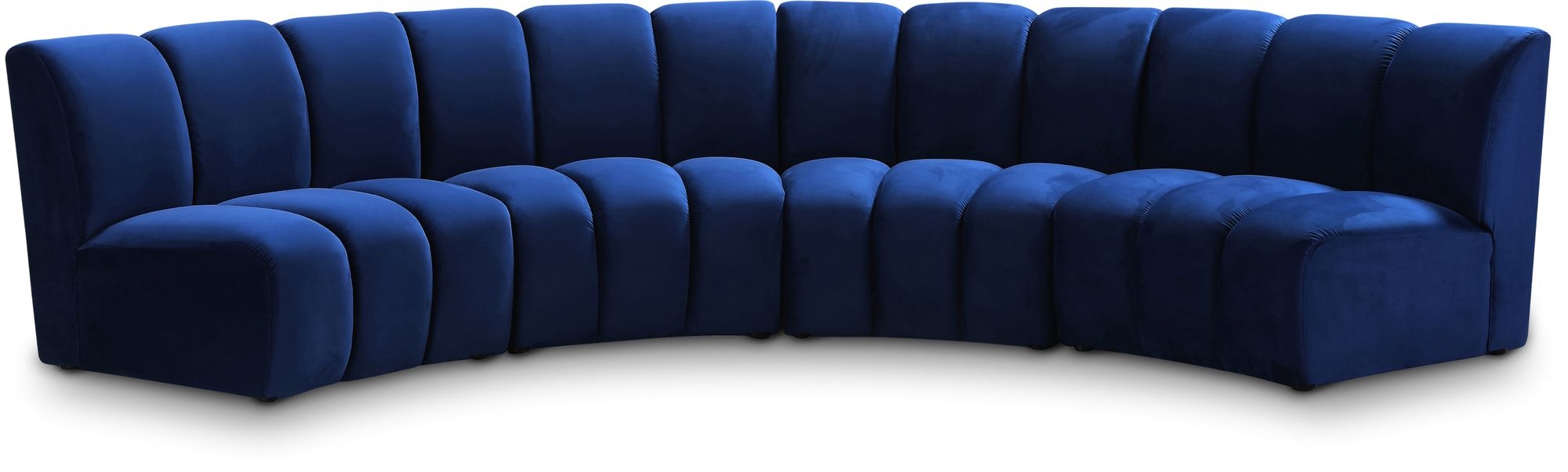 Infinity 148" 4-Piece Velvet Modular Sectional