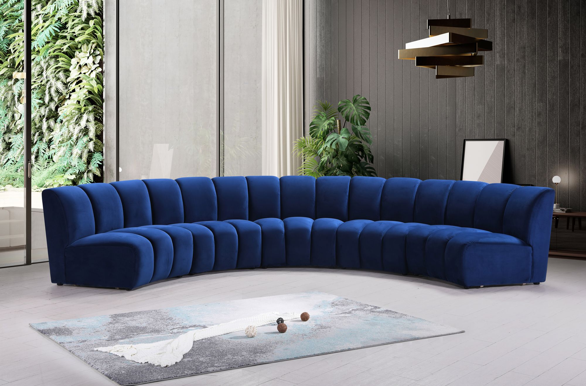 Infinity 167" 5-Piece Velvet Modular Sectional