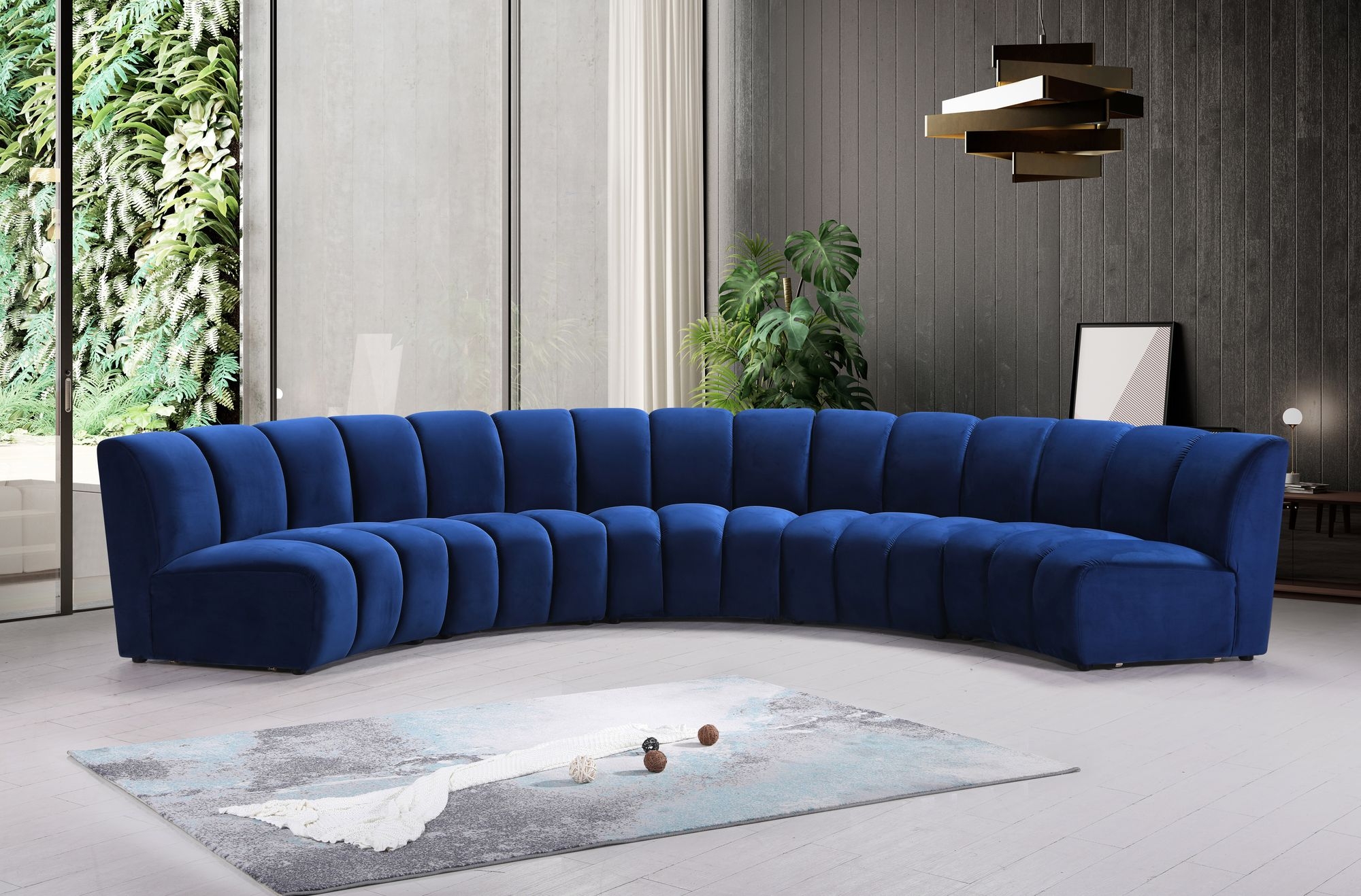 Infinity 167" 5-Piece Boucle Fabric Sectional Sofa